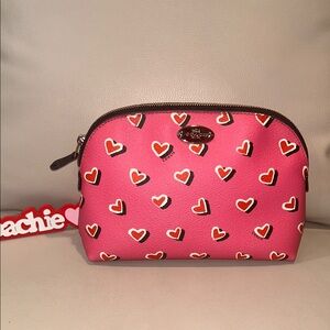 Coach Harley Valentine Print Pink Cosmetic Bag